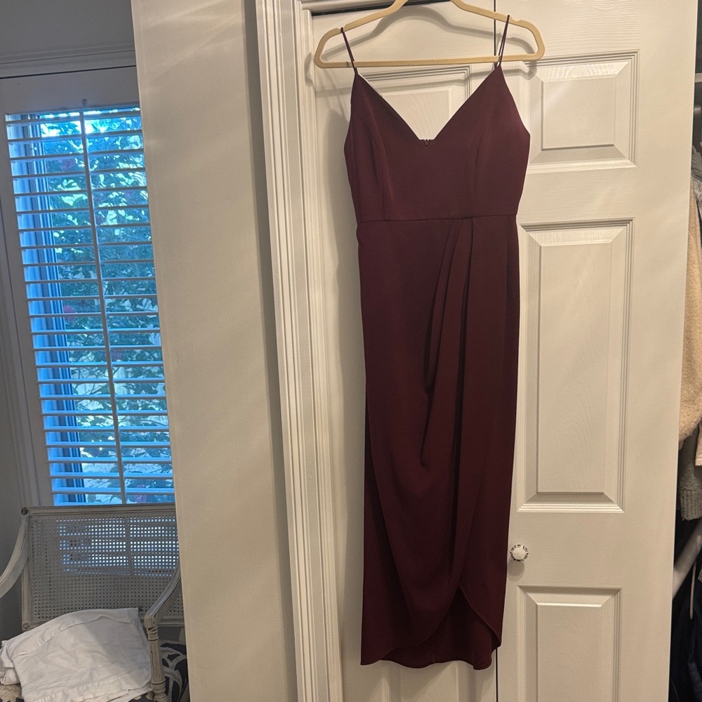 Shona Joy Deep Burgundy Midi Dress
